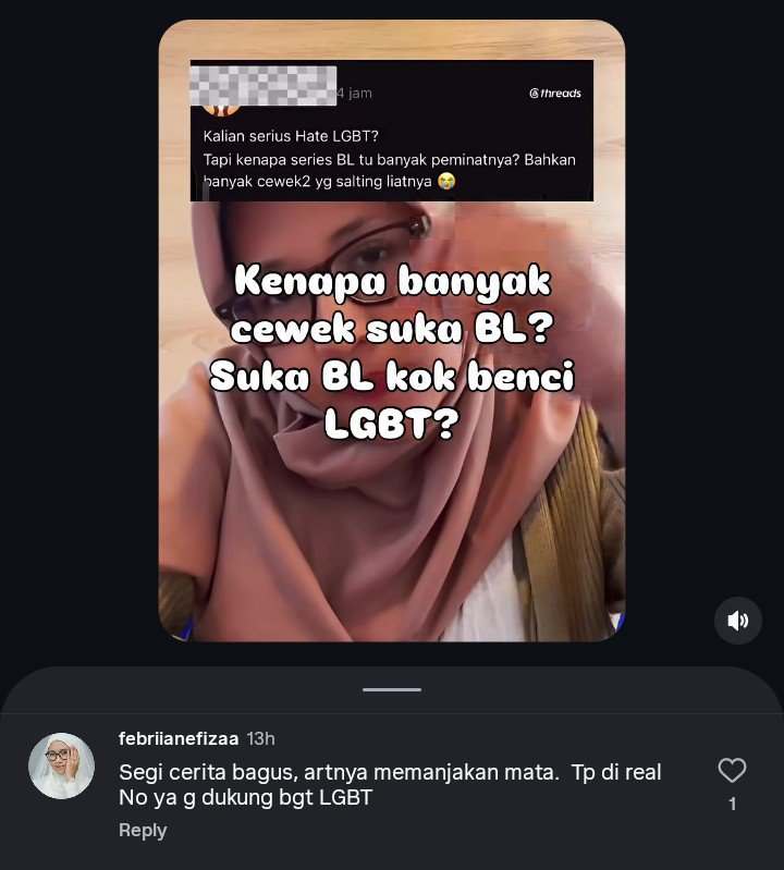 callmejujuuuuu's tweet photo. cuman di Indonesia nonton BL tapi ngehate LGBT. 
padahal series BL itu menyuarakan support LGBT, kok bisa pemikiran viewers nya begini🤔 https://t.co/3Zoa4O9hab