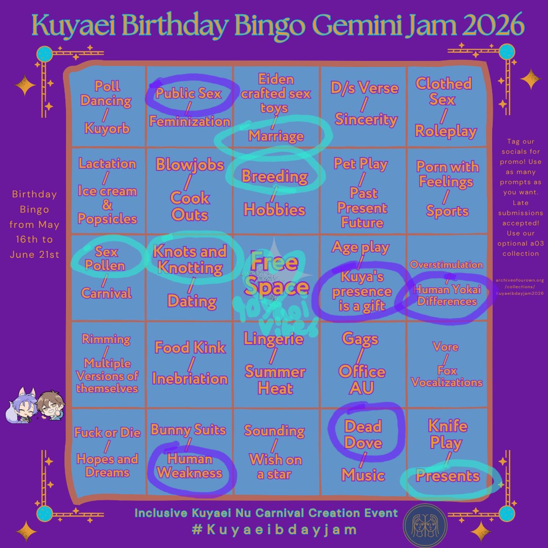 Tavitay's tweet photo. Happy Birthday Eiden! 💙🌈 Here's the fic i wrote for #Kuyaeibdayjam @Kuyaeifanweek It's part of an au I have where Kuya is a god and they're  married then there's sex pollen. There's noncon🚩 and more next chapter 
https://t.co/9LwmGgigKB
#Kuyaei #Nucarnival 
#HappyEidenDay2026 https://t.co/2lEcNFiozo