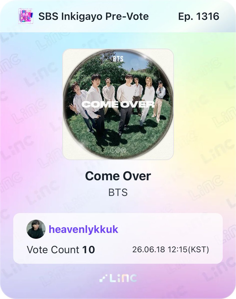 heavenlykkuk's tweet photo. good morning!! don't forget to cast your votes via LINC app today for Come Over <3

natupad na ang Day 3, sana consistent tayo in voting + streaming!! https://t.co/wIqsk28FUi