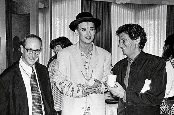 BGreminder's tweet photo. Boy George During The New Music Seminar
View of English Pop singer &amp; DJ Boy George (born George O'Dowd) before the keynote speeches during New Music Seminar at the Sheraton New York Times Square Hotel, New York, New York, July 20, 1993. (Photo by Steve Eichner/Getty Images) https://t.co/e6OKV0xfw5
