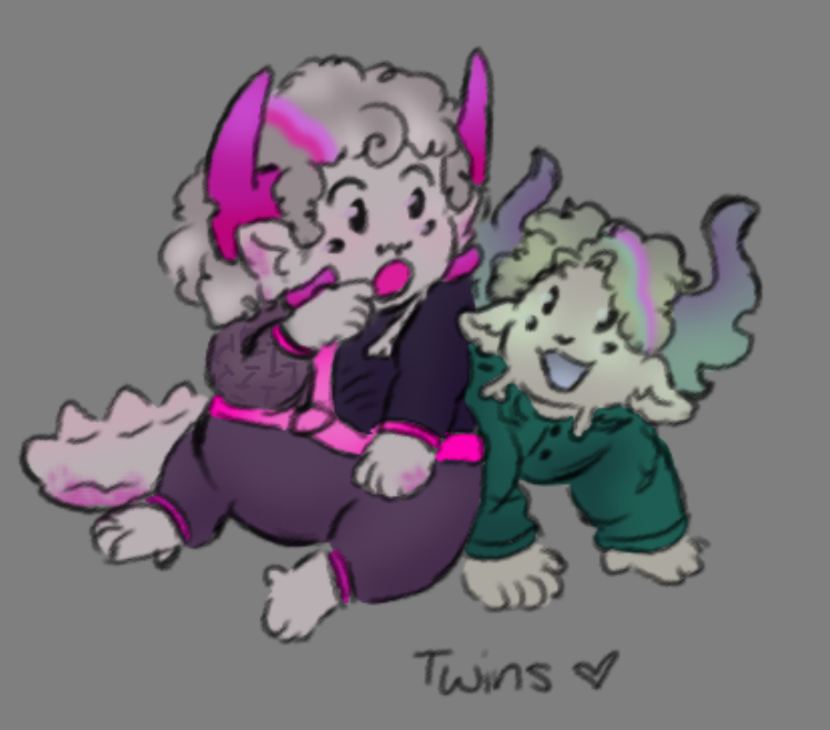 Beecraf3's tweet photo. They're twins!

Ban Hammer has to deal with Subspace trying to kill medkit, Medkit from running to the cult, and two newspawns who adore one another.

Momma was right about mortals being messy.... But he loves his daughters too much to mind.

I love designing fankids!
#phighting https://t.co/nBb6y5dKhS