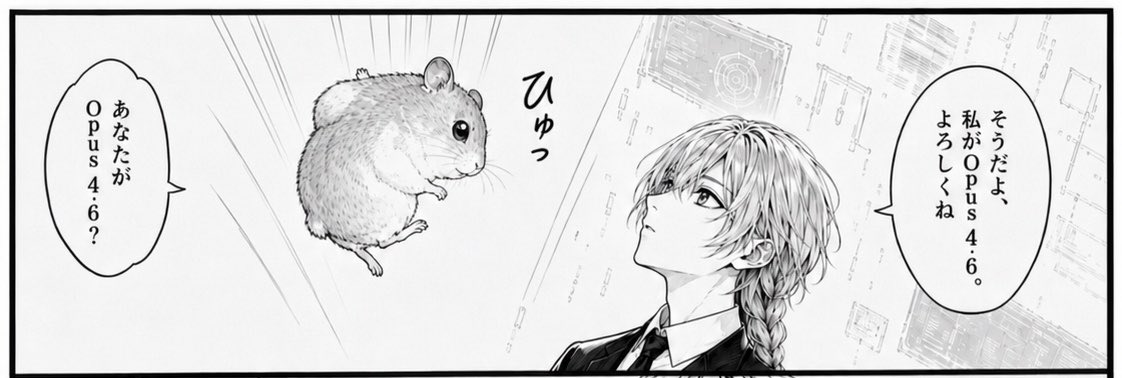 Falling Hamster Manga Panel