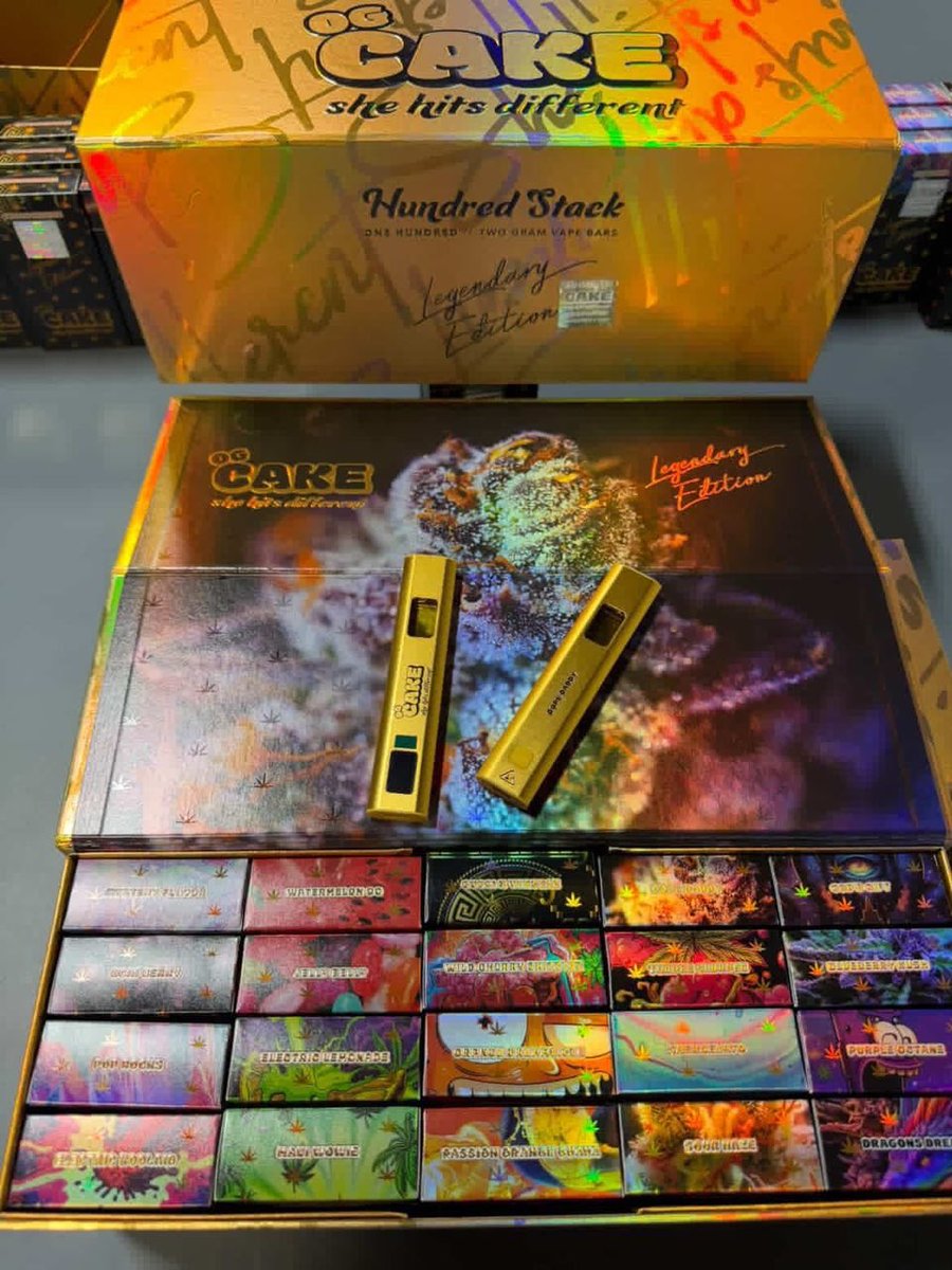 tdglashop's tweet photo. NEW OG CAKES 🎂 LEGENDARY EDITION 

#linkinbio #ogcakes #newedition #vapes https://t.co/Qeo9cKeFVd