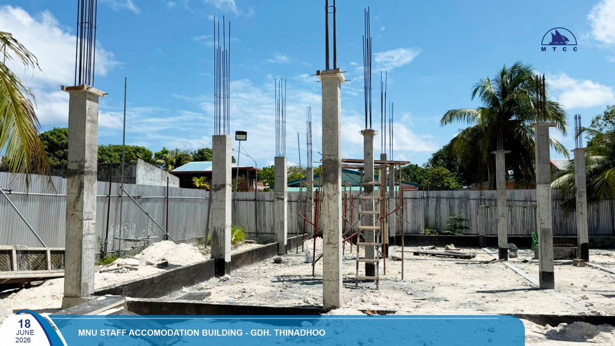 MTCCPlc's tweet photo. Project Update: Construction of MNU Staff Accomodation Building at the MNU Gdh. Thinadhoo
First floor beams, slabs rebar and form works are ongoing.
Follow more updates at: https://t.co/SfVAzkW2pp #MTCCProjects #TeamMTCC #RayyithungeKunfuni #GaumuBinaakurumugaaMTCC https://t.co/grEf1NFujP