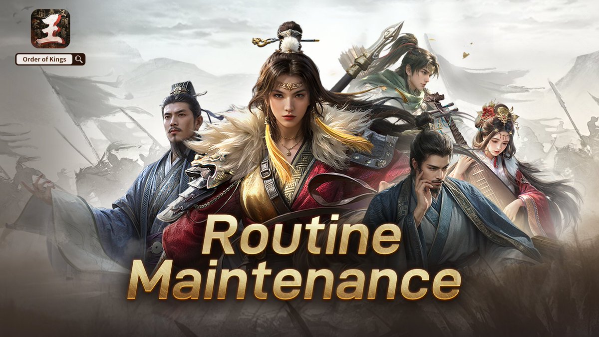 OrderofKings_'s tweet photo. 【Maintenance Notice】

▼Routine maintenance for all servers

▼23:59 (UTC+0) on June 18
※About 30 minutes, depending on the actual situation

▼Players might be unable to login during maintenance. Sorry for the inconvenience.

#OrderofKings https://t.co/wIaVsX82ma