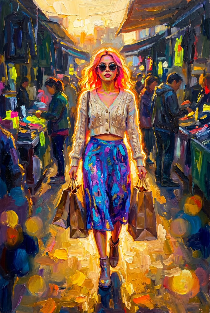 barhatovcom's tweet photo. Golden Hour Shopping - oil painting portrait
#aiart #promptshare #aiportrait #digitalpainting

FULL PROMPT: 
https://t.co/G3rcwUrPbB https://t.co/FqiO6A5aH3