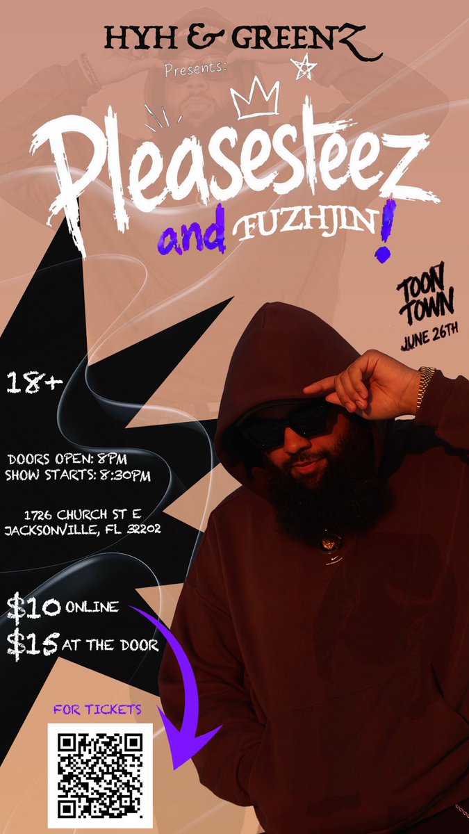 fuzhjin's tweet photo. ❗️ANNOUNCEMENT ❗️

i’ll be performing at toontown jax june 26th.
opening up for @pleasesteez 

doors open @ 8:00 pm - performances @ 8:30 pm.

18+ (bring ID) - tickets $15 at the door, $10 online.

i’ll be performing joints from #4TL 

slide through if you wanna support! https://t.co/HcUK95qdjU