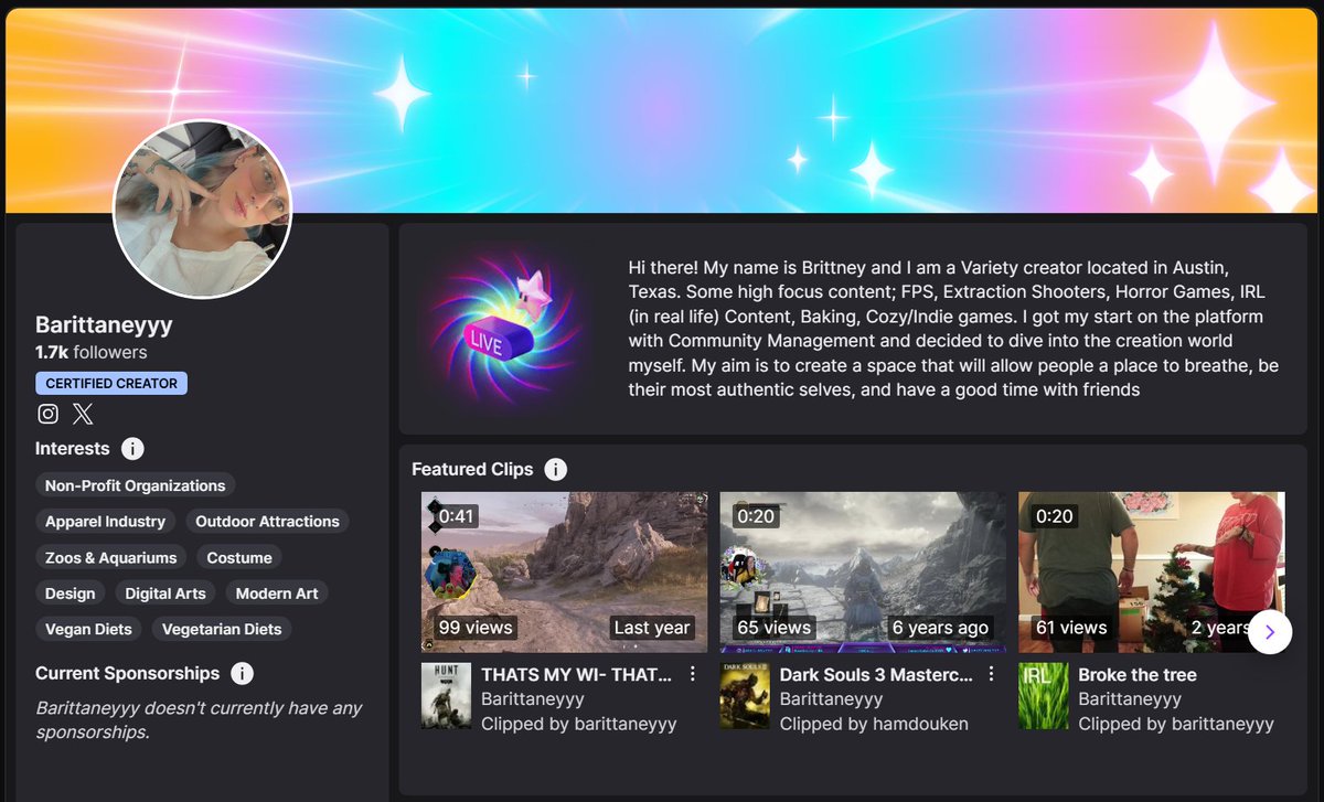 Barittaneyyy's tweet photo. So I was doing the Certified Creator thing thats been sitting on top of my page for weeks for Twitch (which hey hi hello, I am now a Certified Creator ♥️) but HOW is Twitch gonna do me like this.... 

OF ALL MY FEATURED CLIPS .... they highlight the time i SUFFERED in DS3 😂 https://t.co/u0gVR9IpOs
