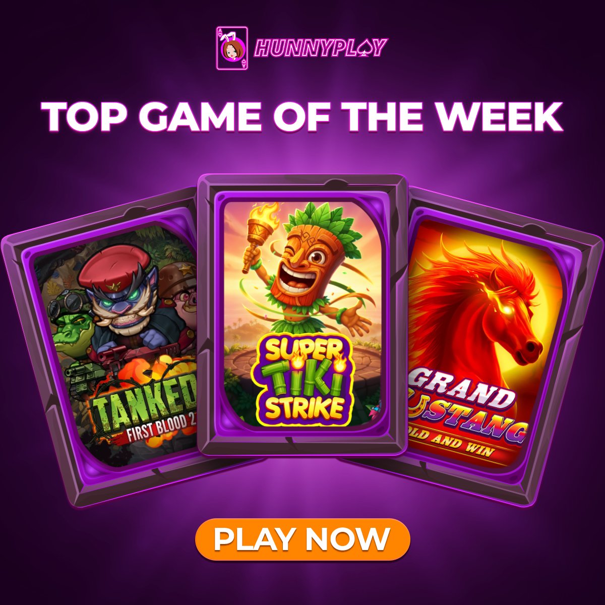 HunnyPlay_'s tweet photo. 🔥This week’s Top 3 big win games are officially here.
📍Tanked 3: First Blood 2 - Nolimit City
📍Super Tiki Strike - Pragmatic Play
📍Grand Mustang - BGaming
#Topgames https://t.co/HSjC80AnNY