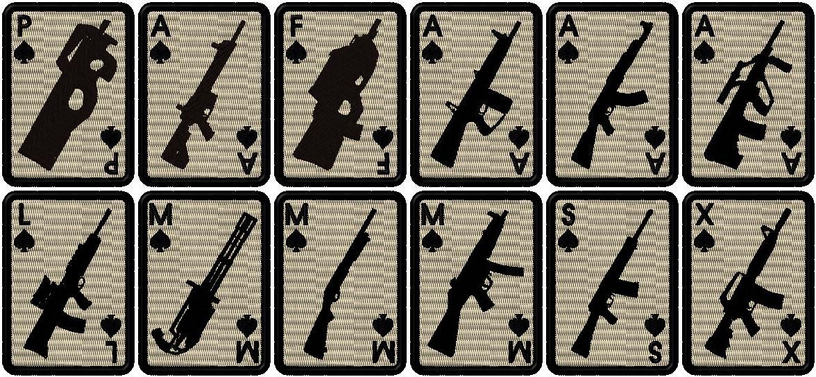 ixaemb's tweet photo. 銃シルエットのデスカードパッチできました！

わかるかな？ https://t.co/cBvn7xwyNI