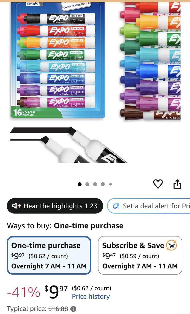 TurlsA18's tweet photo. 🚨Teachers ~ this pack of  Expo markers is 41% off.🚨
#clearthelist 
#TeacherTwitter 
#Teachersof𝕏 https://t.co/Qi1W4ObHlA