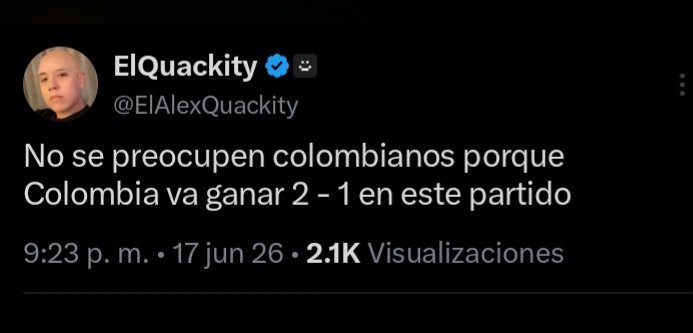 parthl0's tweet photo. @ElAlexQuackity Quackity porque borraste tu predicción original acaso temias que se te fueran encima o solo confías demasiado en la selección que aumentaste la diferencia de gol? 🙂 https://t.co/qMXdA4ooC9