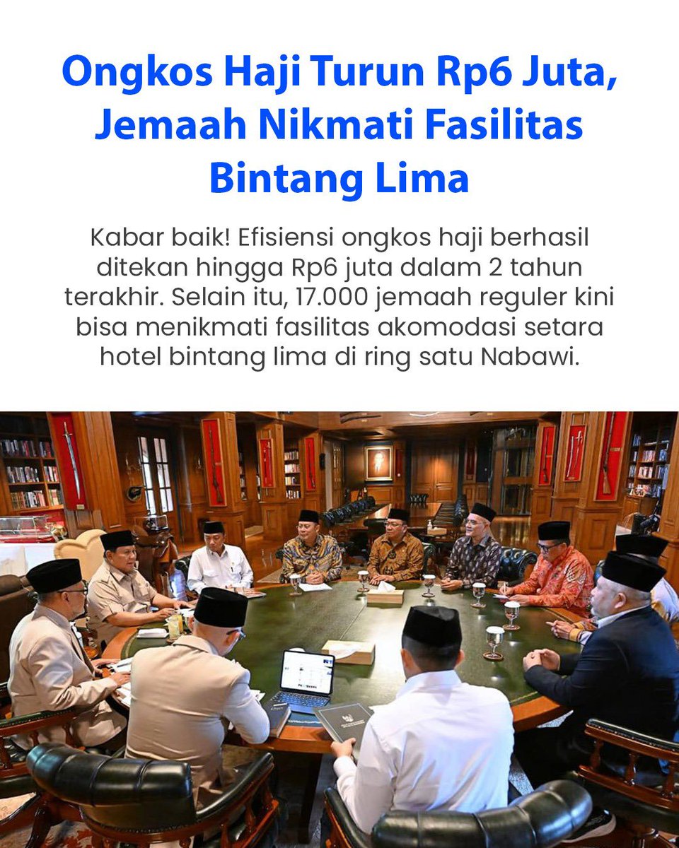 chikooyyi's tweet photo. Ongkos haji turun Rp 6 juta jemaah nikamati fasilitas bintang lima #PelayananHajiMakinBaik
Pemangkasan Masa Tunggu Haji https://t.co/bzVYpG9oV3
