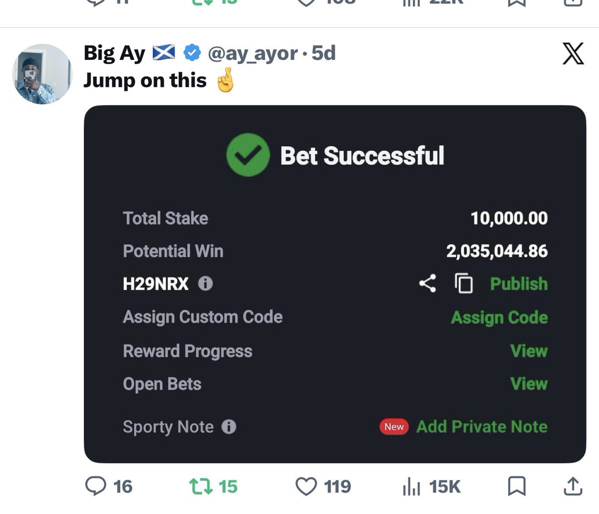 ay_ayor's tweet photo. One game left to boom… I dey expect massive winning ticket once morocco 🇲🇦 do 0.5

Congratulations in advance 

Retweet 🫶 https://t.co/reM86Qpfj3