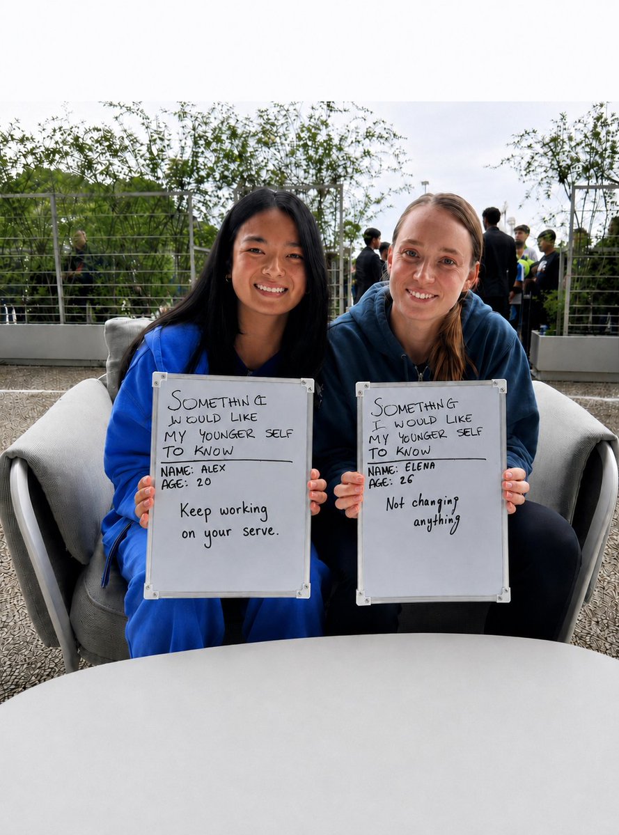 sbreyesdig's tweet photo. Just for fun 😍
After the match with Donna Vekić, Alex Eala changed her answer: “Keep working on your serve.” 🎾
Growth, lessons & the courage to keep improving. 💪✨
#AlexEala #Tennis #KeepImproving #GrowthMindset https://t.co/ExXswreIOx