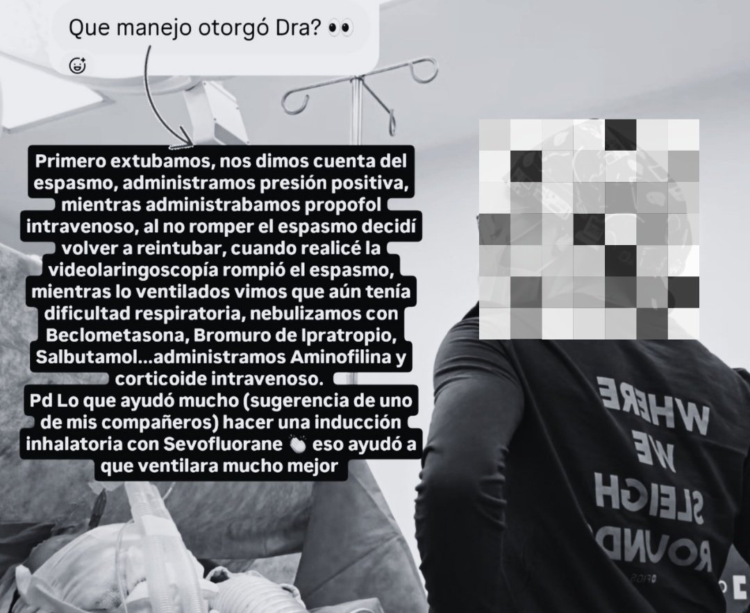 DrPokeAnestesia's tweet photo. Si no es Juana, es Chana, si no su hermana la fabulosa 💅🏻

Cuando no sabes si es Laringoespasmo, Broncoespasmo, Edema laringeo secundario a tus mamadas, pero tú ponle todo alv, algo va a servir de seguro 🤓

Yo siempre motivo a que todo Anestesio debe saber tratar niños. No así. https://t.co/AwmTCfKqDH