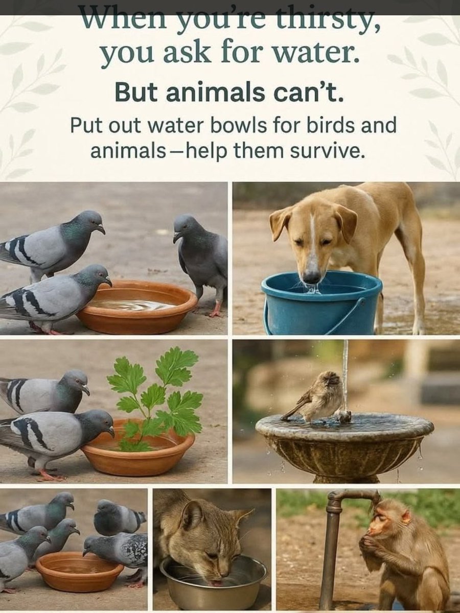 SushilInsan0786's tweet photo. #SpreadKindness Pujiya Guru SaintDrRamRahim ji kehte h Garmi ka mousam aa rha h Birds k liye apne gharo ki sato par Dana pani jrur rakho 

Saint Gurmeet Ram Rahim  Ji https://t.co/LypCaUY2Rh