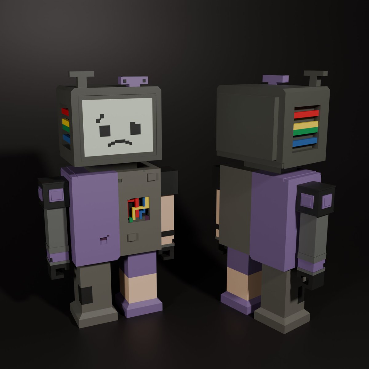 Acknowledge_TNT's tweet photo. Robot character, cause why not? #blender #blender3d https://t.co/FCCJ7FMTKn
