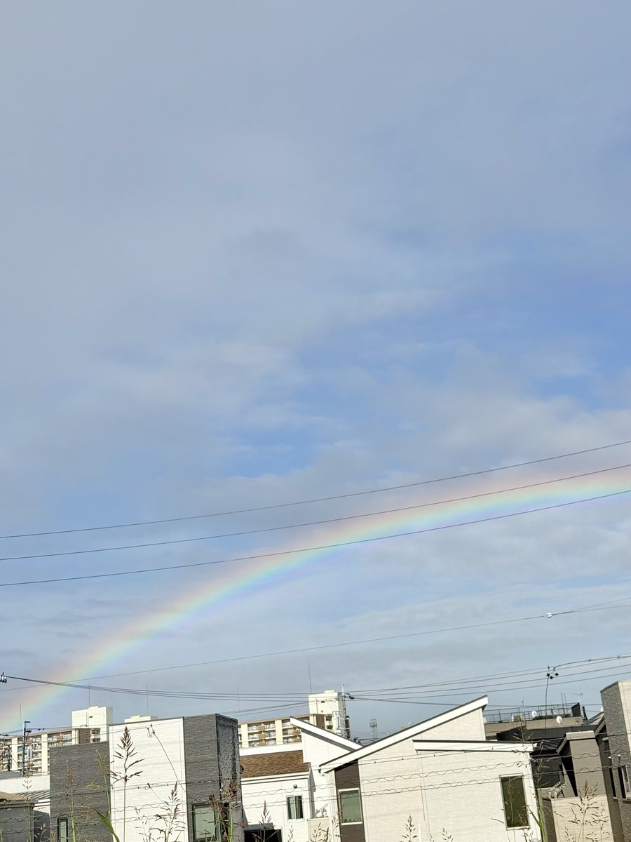 TEBAKAPPA's tweet photo. @kaorinstv 今朝7時前に
西の空に🌈が
出てたよ♪ https://t.co/mN62PtEf20