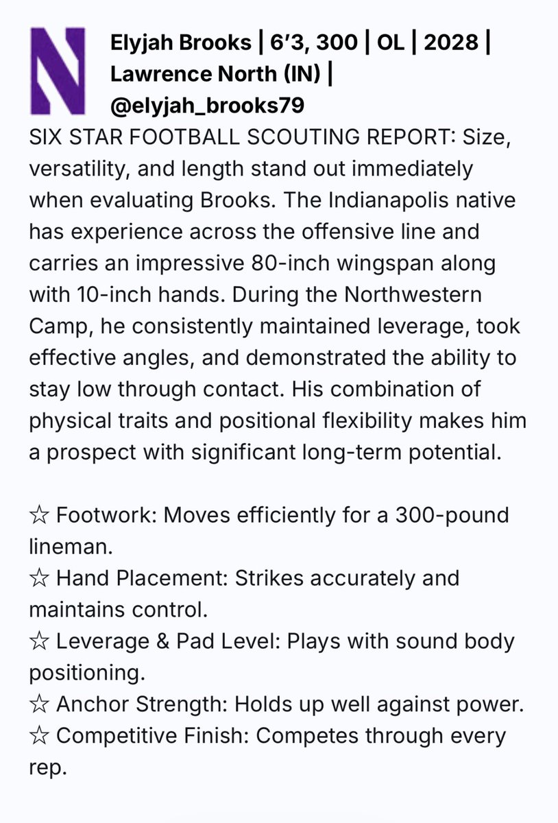 elyjah_brooks79's tweet photo. Appreciate the write up. @sixstarfootball https://t.co/H8u2iaA3eH