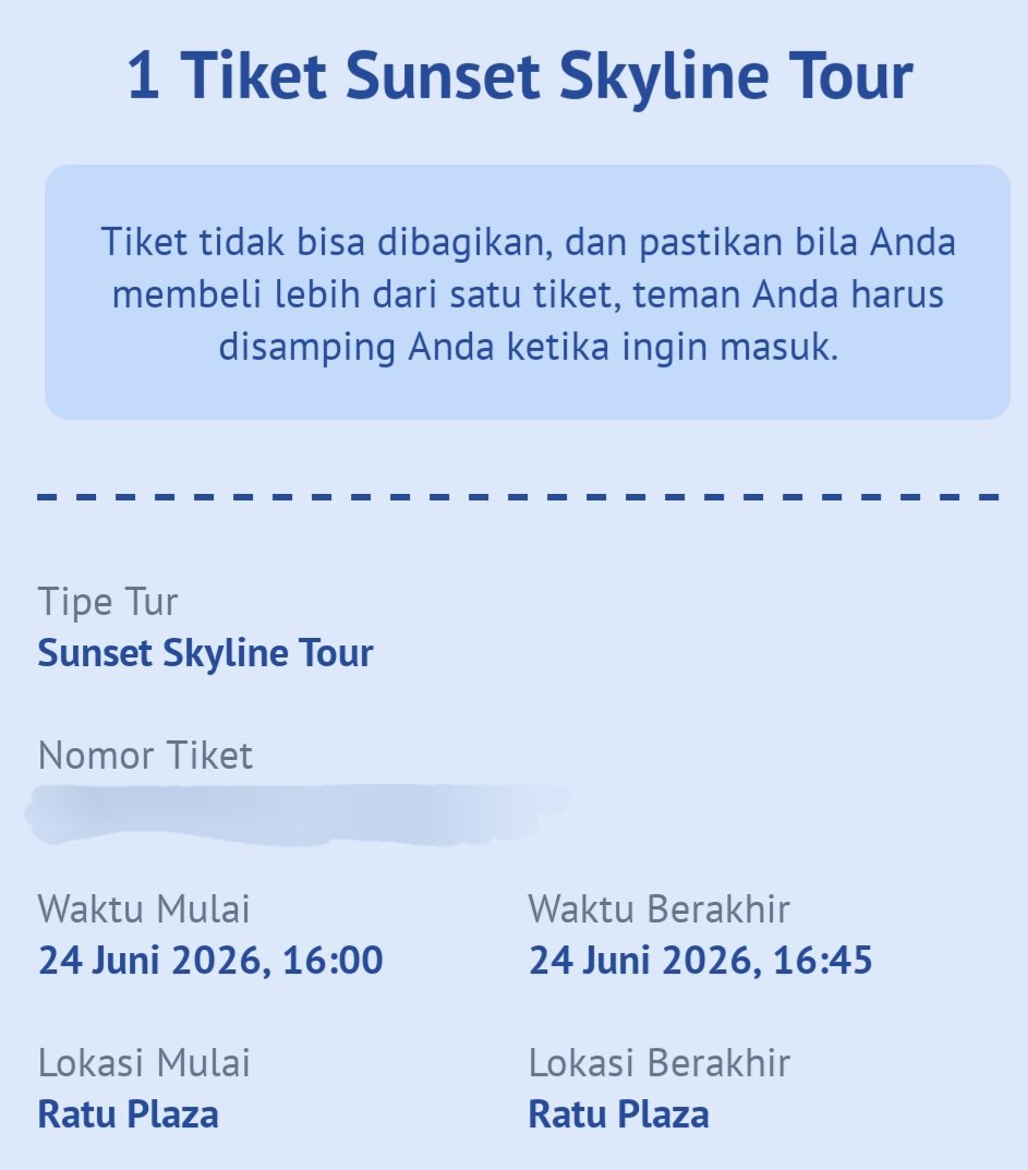 Glowything1's tweet photo. Kak ada yg mau ga ya beli tiket jakarta open top tourku?? Ada 2 tiket di tgl 24 Juni 2026 ini di jam 16.00 dari ratu plaza.. kalo ada kontak langsung di dm boleh ya 😭🙏🏻 https://t.co/sepb9vZEig