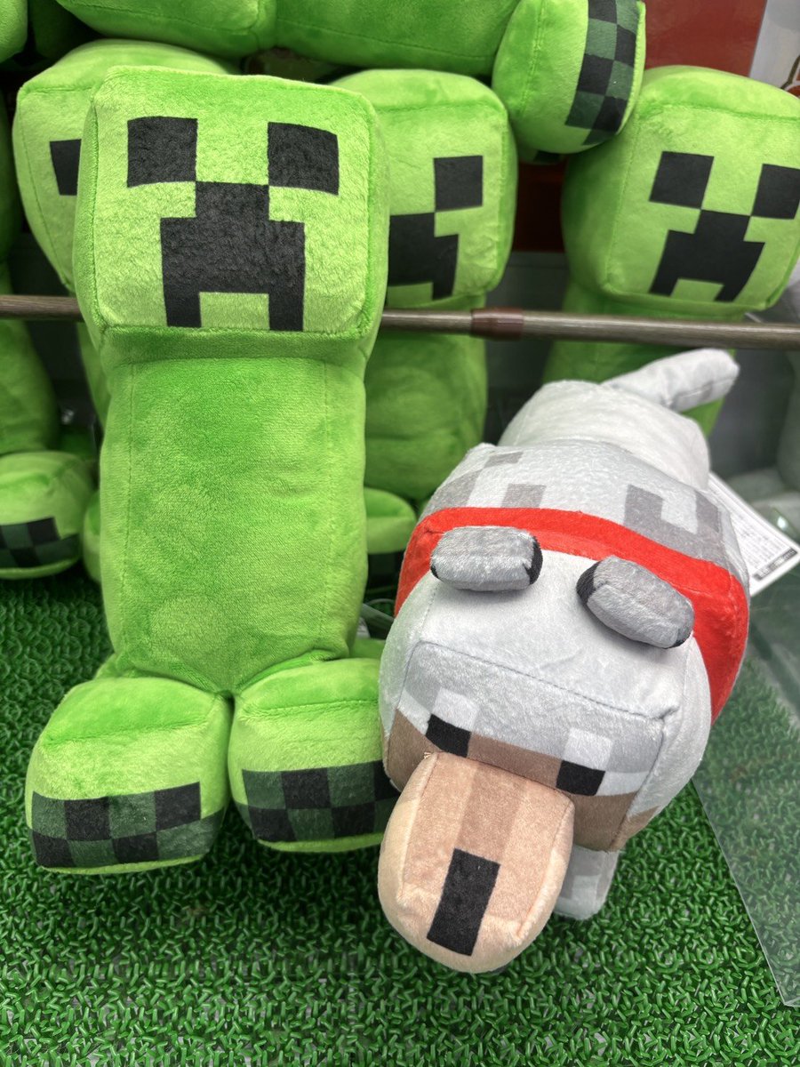 3rdyashio's tweet photo. 🎶新作景品登場🎶

マーモットのもっとっとおめかし
マインクラフト　BIGぬいぐるみ：クリーパー：オオカミ
#mojojojo　ぬいぐるみティッシュカバー

新作景品登場致しました😽💞
是非ゲットしてみてください😻

＃八潮あそびタウン　＃プライズ　＃マーモット　＃マインクラフト　＃マイクラ https://t.co/QC3x1QquoV