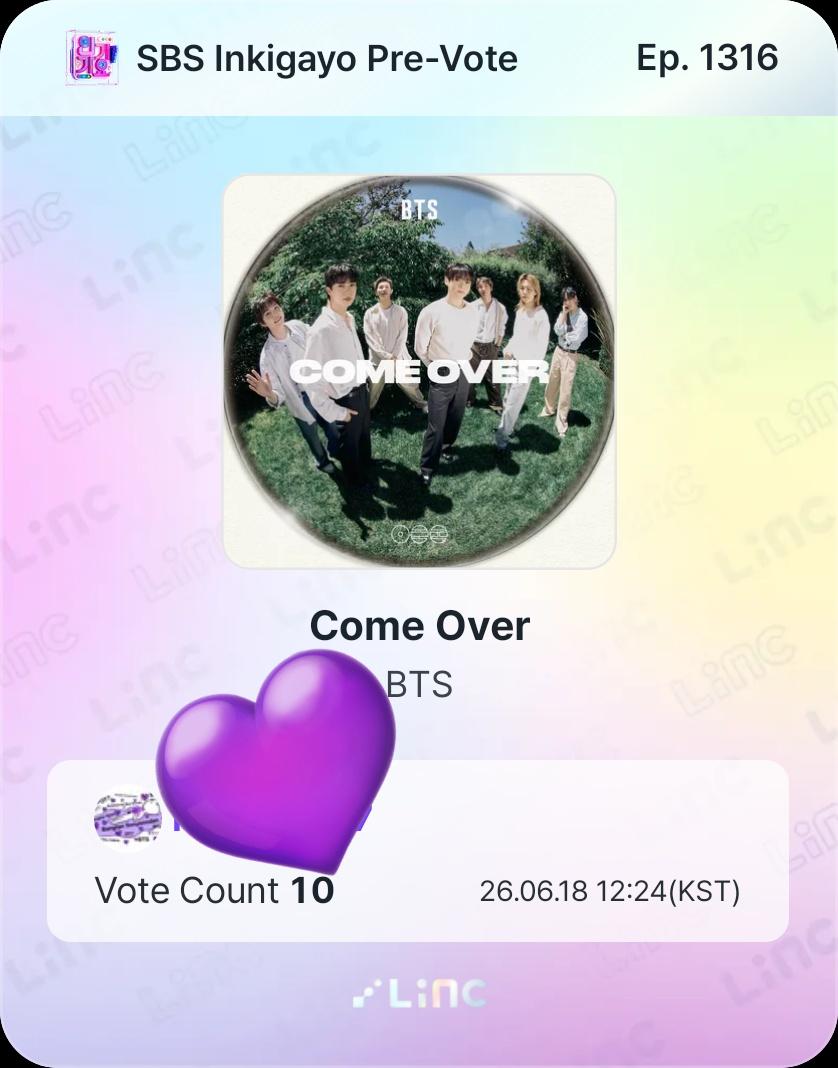 IdleSaturn7's tweet photo. 🗣 ARMY! COME OVER HAS BEEN NOMINATED FOR INKIGAYO PRE-VOTE! 🔥 FINAL 35 HOURS!💥

As always...VOTES IN! ✅️

At this point it feels like there's no way we can catch up, but I'm a stubborn woman and I'll simply vote until the end! 

Anyone's with me?! 💜

🗳 Cast your votes here: 
🔗 https://t.co/ogFShNDdc3

#BTS_ComeOver #BTS_ARIRANG