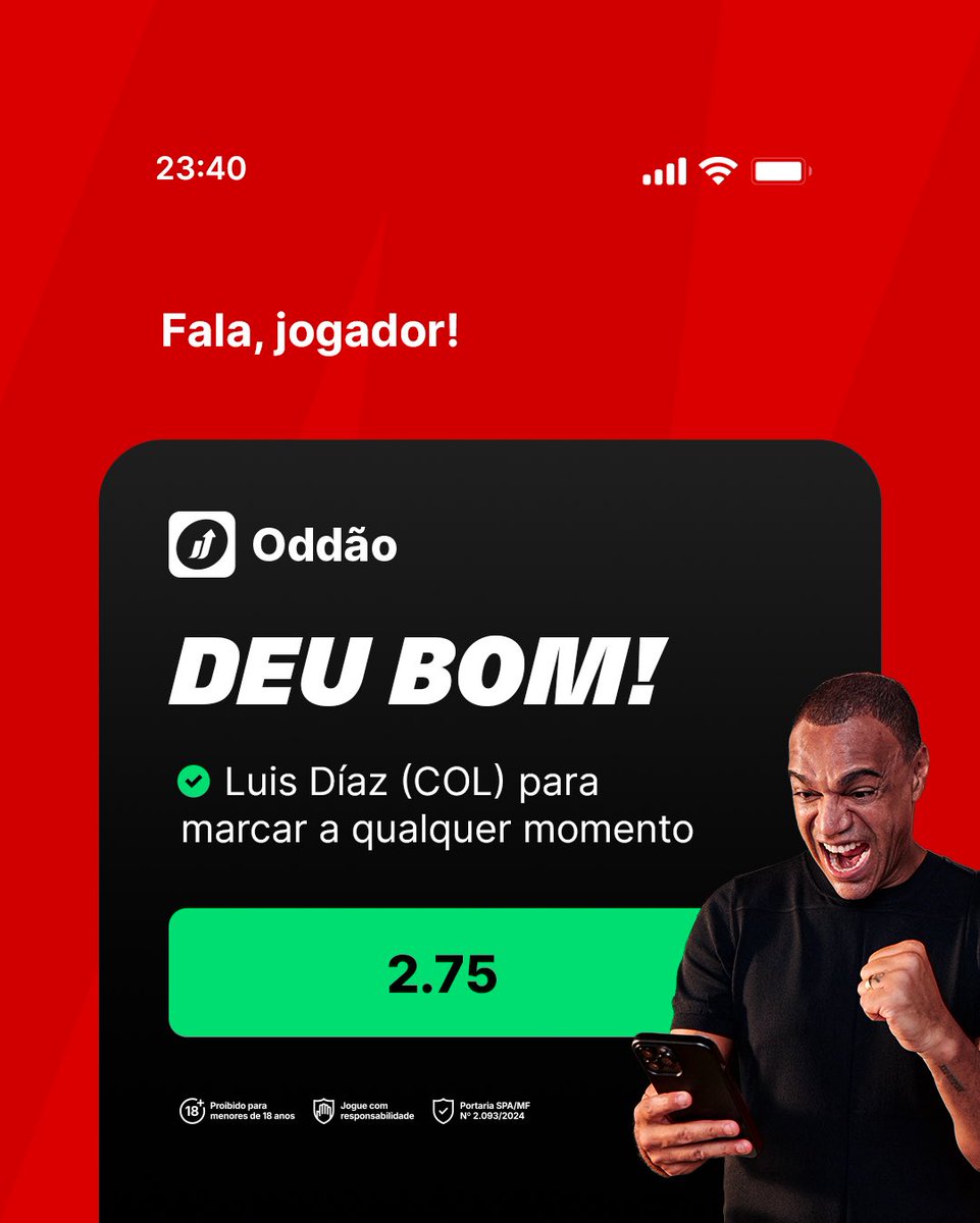 KTO_brasil's tweet photo. O Luis Díaz balançou a rede! ⚽️💰 Nosso Oddão garantiu a boa pra quem confiou no artilheiro. Já pode comemorar!
🔞Jogue com responsabilidade
#podeapostar https://t.co/HchCBYTzPl