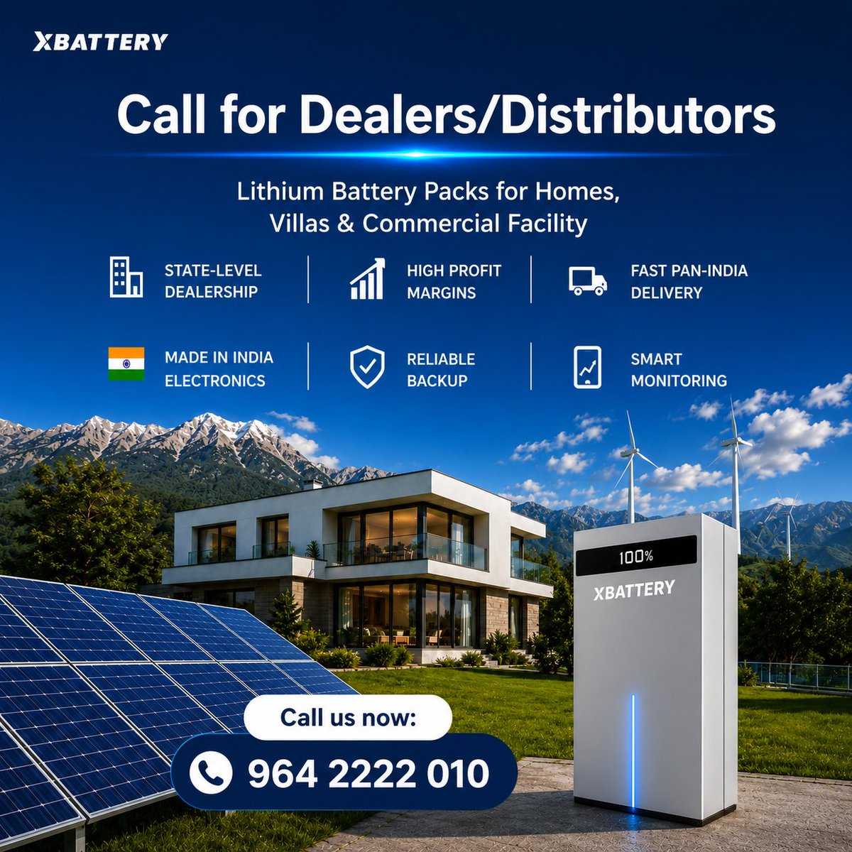 Xbattery_'s tweet photo. We are hiring Dealers &amp; Distributors across India for the supply, installation, and service of smart battery backup systems for homes, villas, and commercial spaces.
Call: 9642222010 https://t.co/tHYTDNjFXh