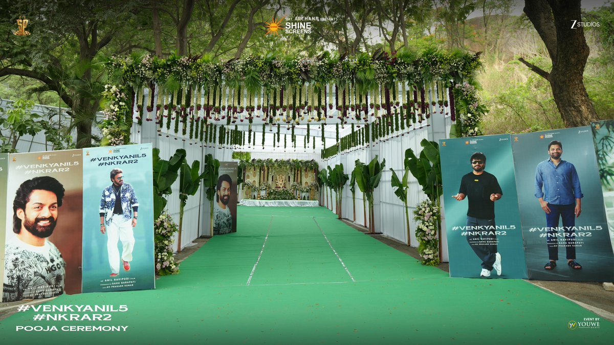 SureshProdns's tweet photo. #VenkyAnil5 - #NKRAR2 takes its first step today with a grand pooja ceremony ❤️‍🔥

Live Begins Shortly 💥💥

— https://t.co/hr4i663fNA

Victory @VenkyMama @NANDAMURIKALYAN @AnilRavipudi @gvprakash @sahugarapati7 @YoursSKrishna @Shine_Screens @ZeeStudios_ @SureshProdns https://t.co/kOYyOYQAuH