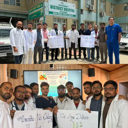 RisingKashmir's tweet photo. #Doctors Protest Over Six-Month #Stipend Delay
Reports @PeerzadaMansoor
https://t.co/A2laPpRrRd https://t.co/FGDXCfZNrz