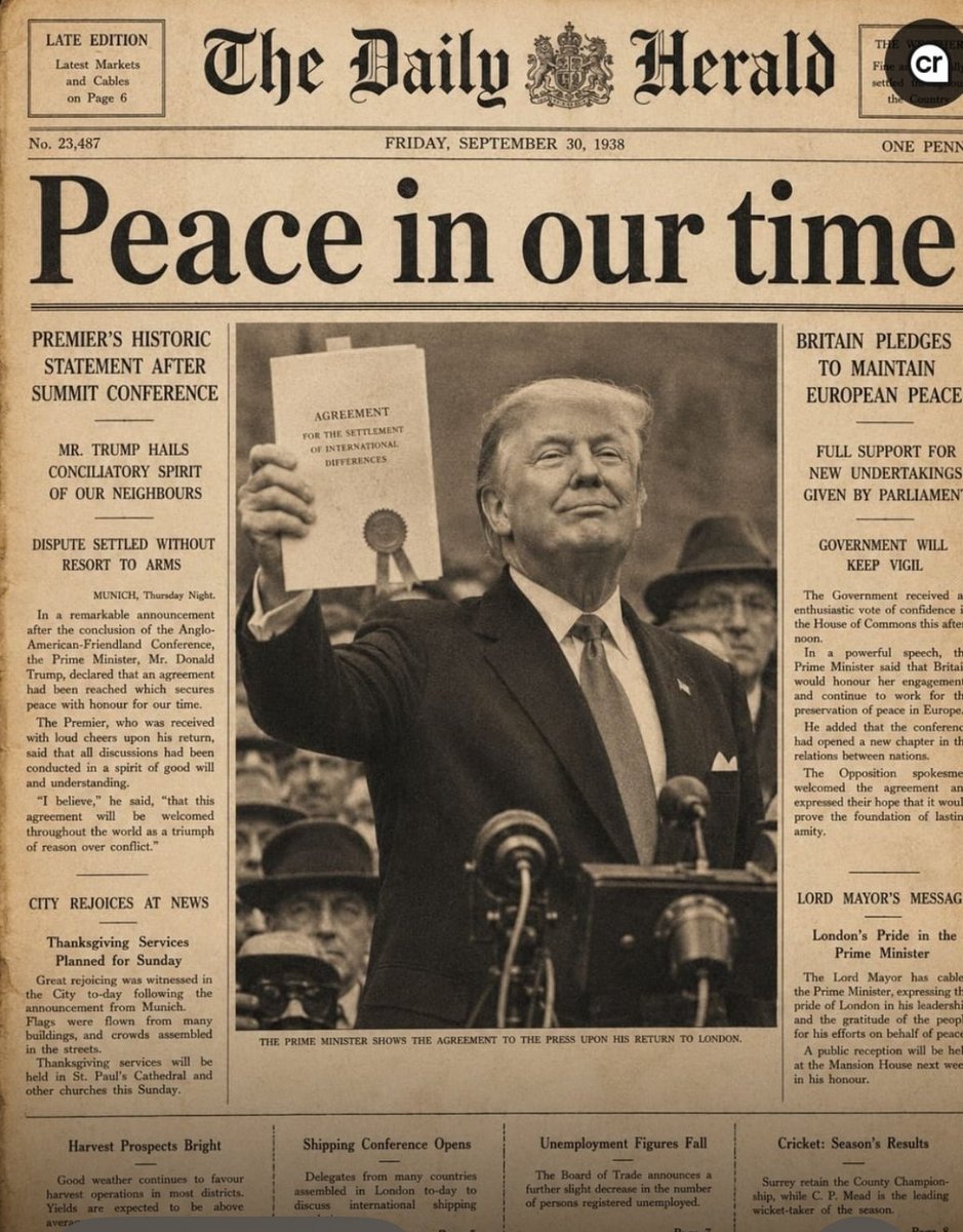 Riklin10's tweet photo. President Trump will be remembered as the new Chamberlain https://t.co/KCiwj858Ge