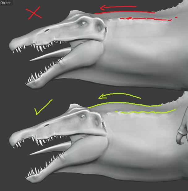luisardopolis's tweet photo. I think one, if not the main issue is that the neck forgets about that signative curvature that dinosaurs use to have on the neck https://t.co/Iw80BQEP6u