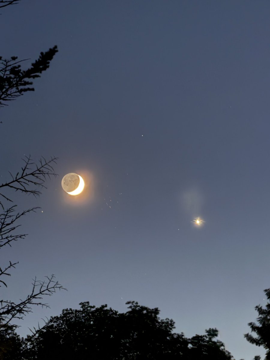 RConnR's tweet photo. Venus and the moon tonight. https://t.co/ur0SUdH18q