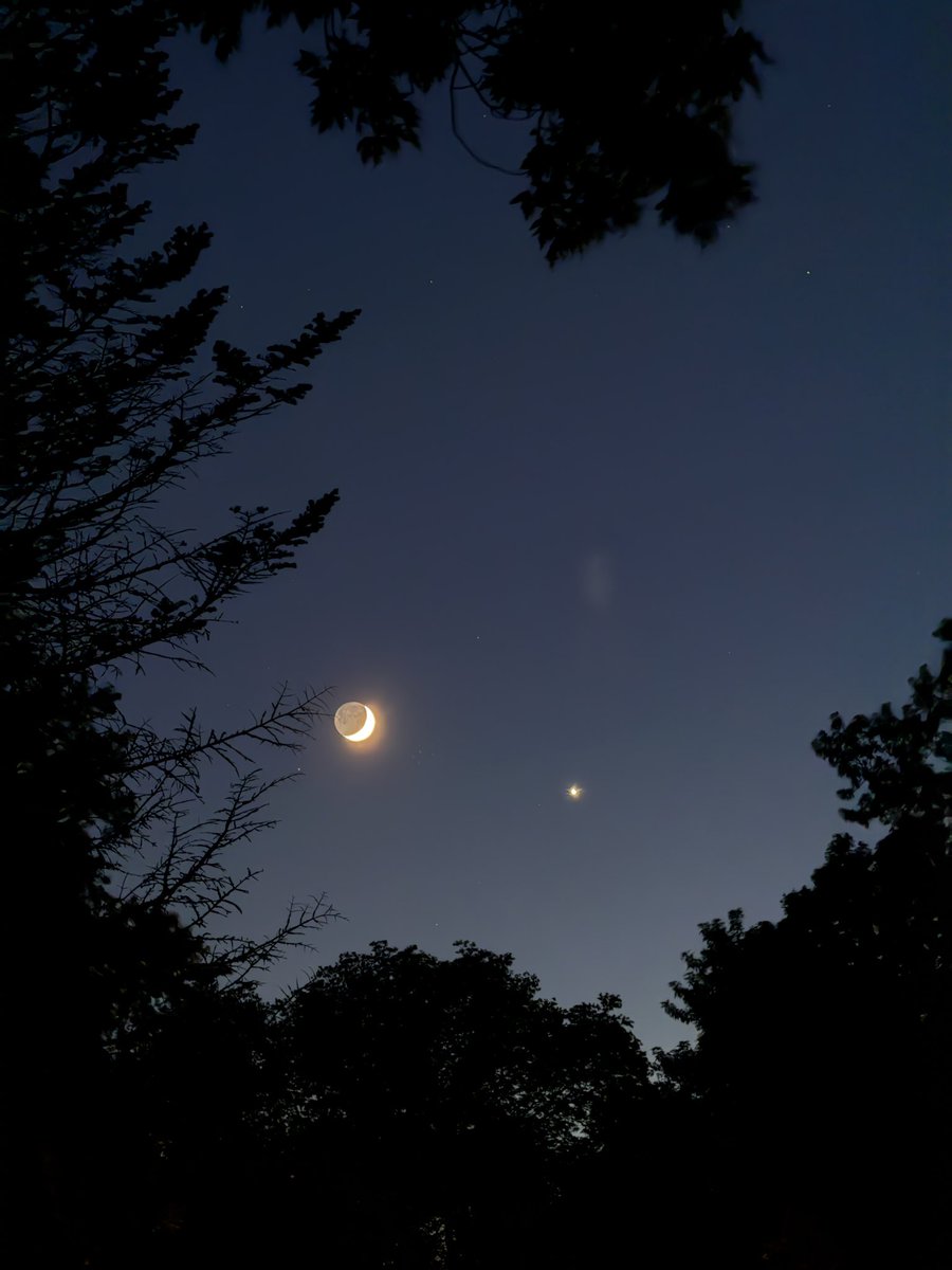 RConnR's tweet photo. Venus and the moon tonight. https://t.co/ur0SUdH18q