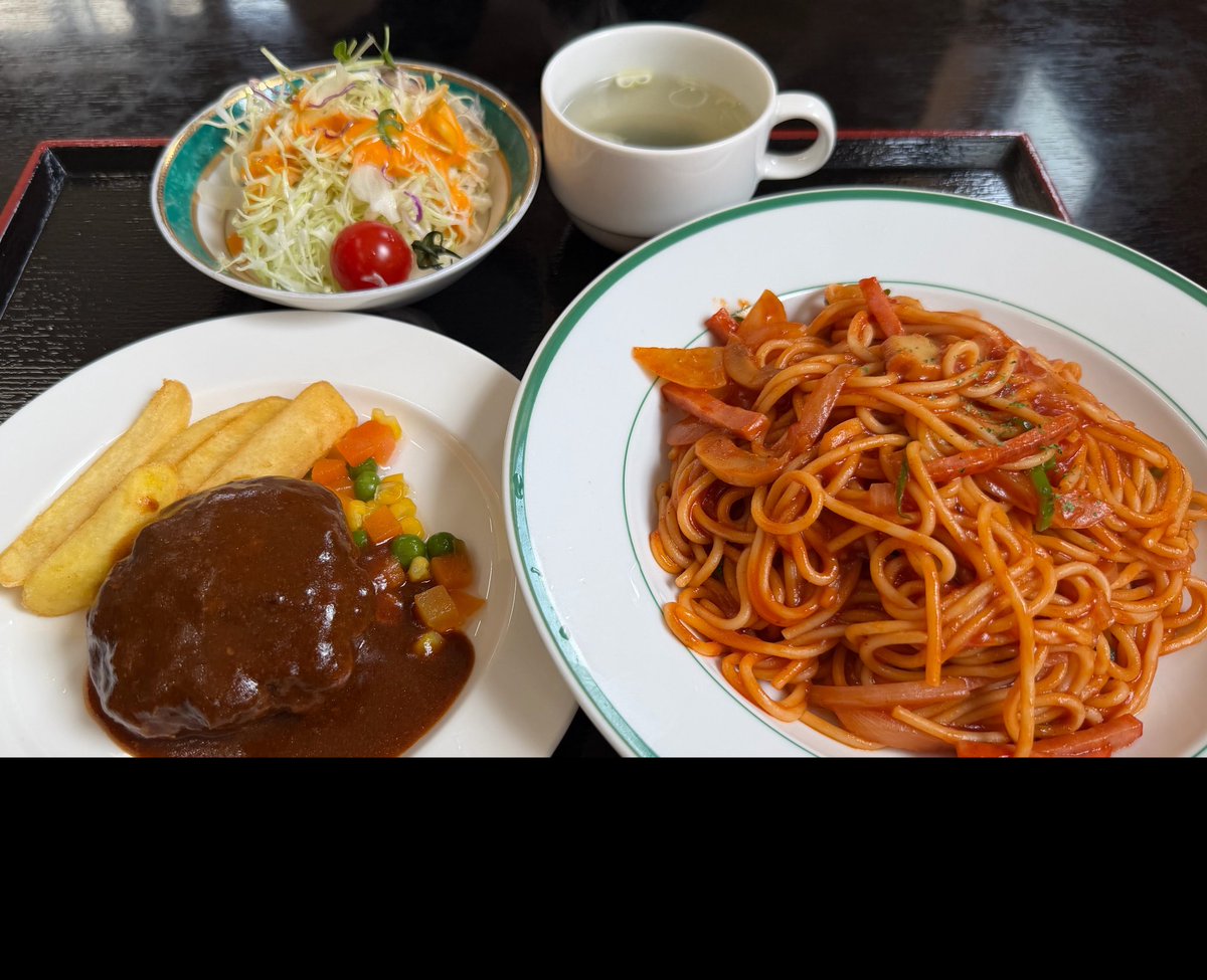 niffko_rail's tweet photo. おいしい食堂のナポリタンセット！
うまかった！こういうのでいいんだよ！ https://t.co/QtUnhZc2FR