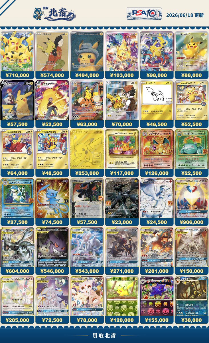 kaitori_hokusai's tweet photo. 6/18

🌊PSA10 買取🌊

🌊AR/CHR PSA10 6000円🌊

買取表に載ってない場合は
公式ラインにて、要相談✅

※カードやケースの状態により減額や買取不可になる場合がございます
※価格保証は承認後の当日便(翌日着)発送のみです
※持ち込みの場合でも公式LINEにご連絡ください https://t.co/fui5dpZvqJ