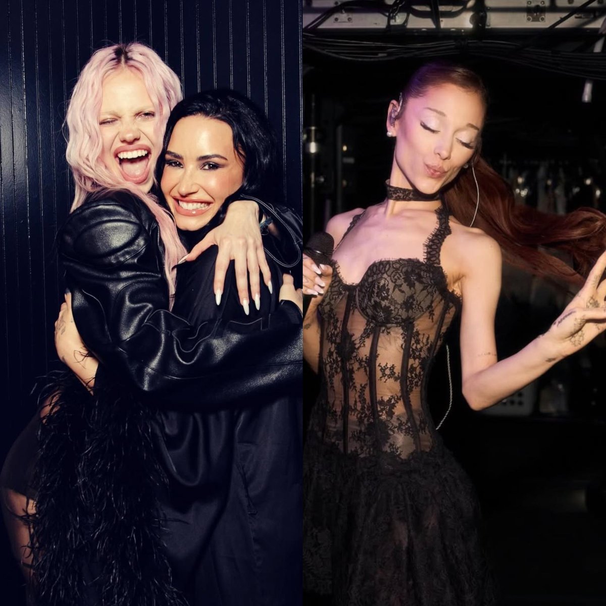 AdelaAccess's tweet photo. ADÉLA and Demi Lovato were spotted at Ariana Grande’s The Eternal Sunshine Tour in Los Angeles tonight.

— ADÉLA has now attended every single Ariana Grande tour. https://t.co/pA88qfr7CZ
