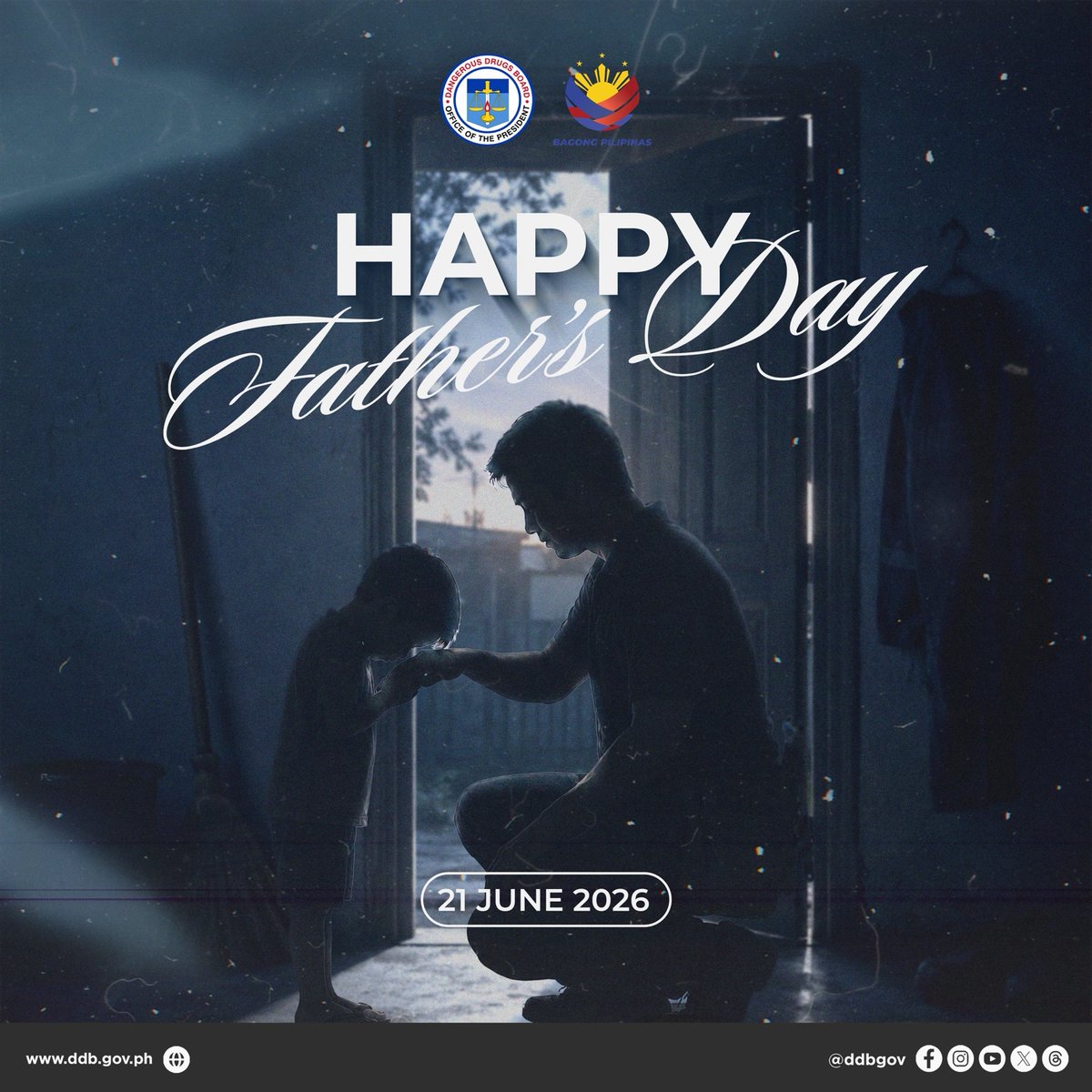 DDBgov's tweet photo. This Father’s Day, the DDB honors fathers and father figures whose guidance, support, and presence help shape families every day.

Maligayang Araw ng mga Ama.

#DangerousDrugsBoard
#BagongPilipinas https://t.co/ouLjkD7DEF