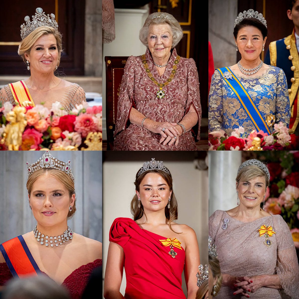 royalfashionbl's tweet photo. Royal Tiaras at the Japanese State Banquet at the Royal Palace of Amsterdam https://t.co/BqPvsEX9hC
#RoyalTiara #DiamondTiara #staatsbanket #QueenMaxima #EmpressMasako #PrincessAriane #PrincessCatharinaAmalia #Staatsbezoek #KoninginMaxima #PrinsesBeatrice #RoyalFashionChannel https://t.co/Qock5XJ4YM