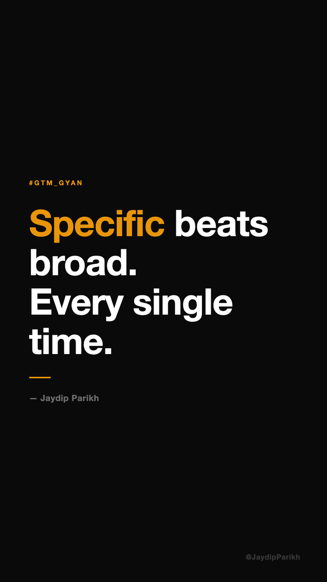 JaydipParikh's tweet photo. Specific beats broad. Every single time. 'B2B manufacturers losing tenders' outperforms 'business owners.' Name exactly who you're talking to. #GTM_Gyan #ContentMarketing https://t.co/glJNPPueya