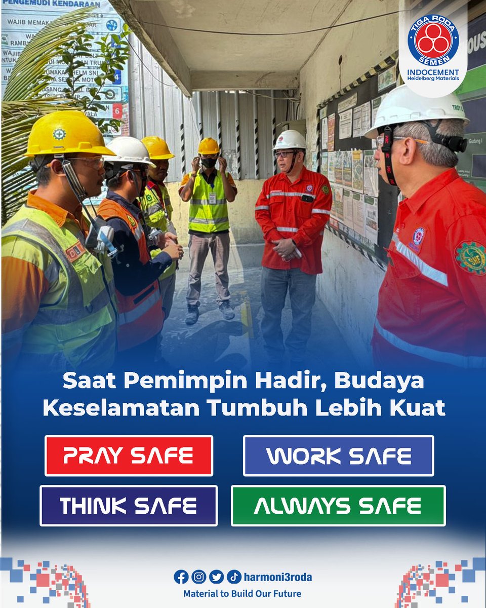 harmoni3roda's tweet photo. 2. Melalui inspeksi lapangan dan safety conversation, Direksi Indocement menegaskan bahwa keselamatan adalah komitmen bersama, bukan sekadar prosedur.

#K3 #Indocement #SemenTigaRoda #Harmoni3Roda https://t.co/YzoHoZvMNO