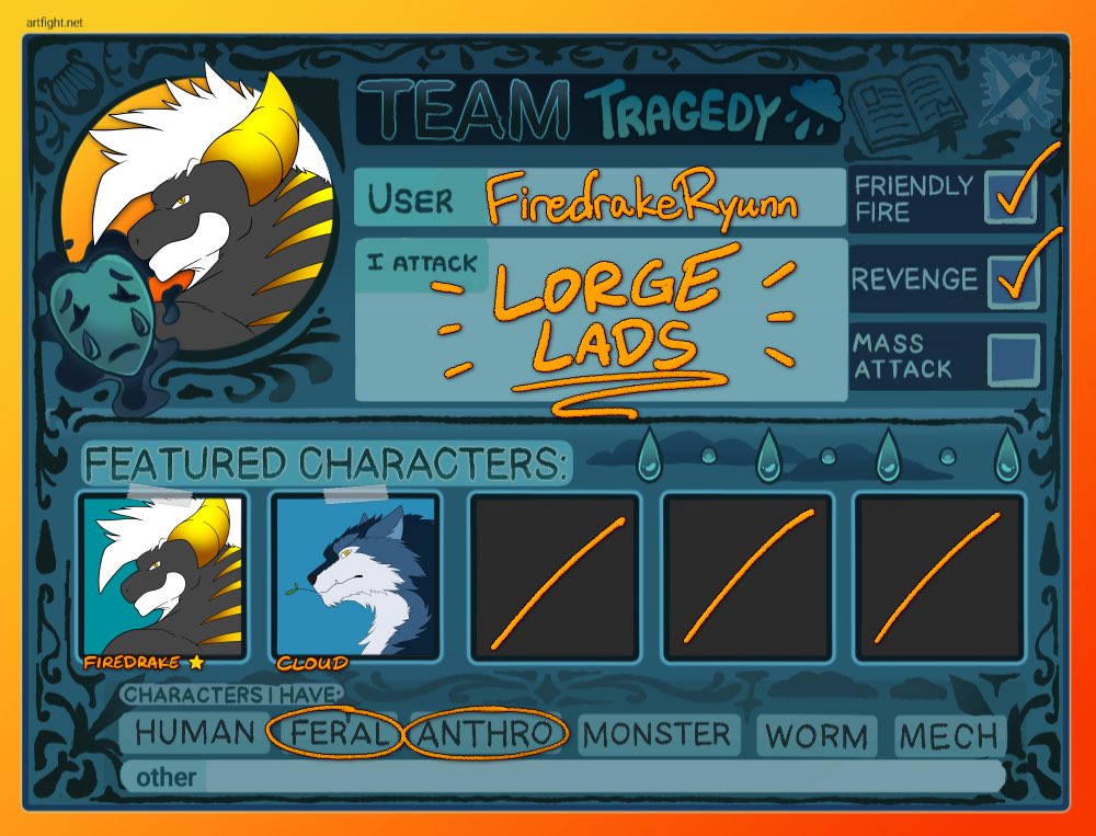 FiredrakeRyunn's tweet photo. The boys are ready once again 💪��

SHOW ME YOUR GUYS’ LORGE LADS AND BIG TAILS RIGHT NOW 🫵

🔗 https://t.co/TUwWz8WXYb

🏷️ #ArtFight #Furry https://t.co/6CqN3cHKd9