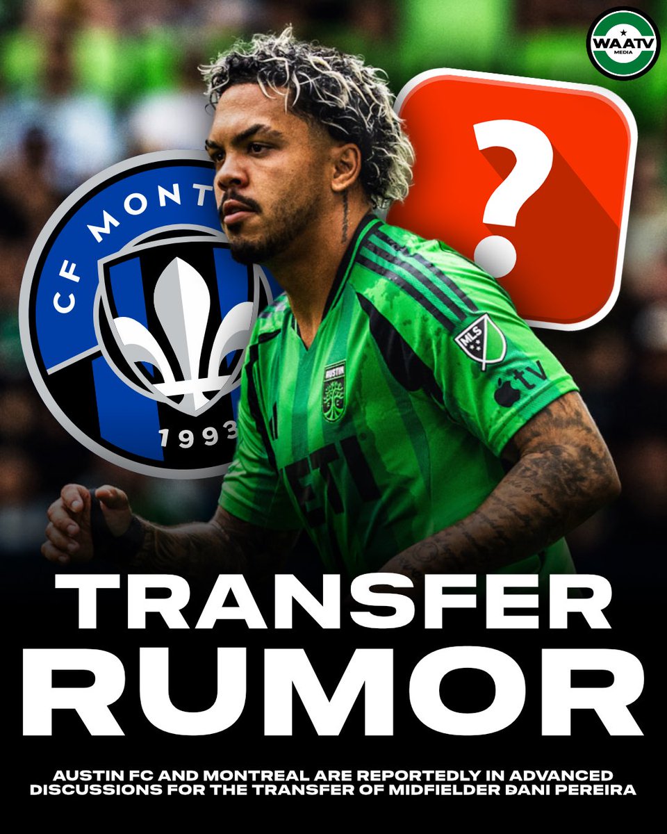WeAreAustinTV's tweet photo. 🚨TRANSFER RUMOR🚨

Per: @JeremyFilosa, Austin FC and CF Montréal are reportedly in advanced discussions for the transfer of Dani Pereira 👀

In his 6 seasons with ATX Dani has scored 4 goals and picked up 23 assists in 148 apps. 

Back in January Dani signed a contract extension with Austin through the 27/28 season, with an option for 28/29. He occupies a senior roster spot and is a TAM player for Austin FC. 

Per the MLSPA salary release, Pereira currently earns $793K in guaranteed compensation.

Montreal currently sits 11th in the East with 14 points.

What are your thoughts on this potential move?? 👀

VIA: @JeremyFilosa ℹ️

#austinfc #mls | WAATV