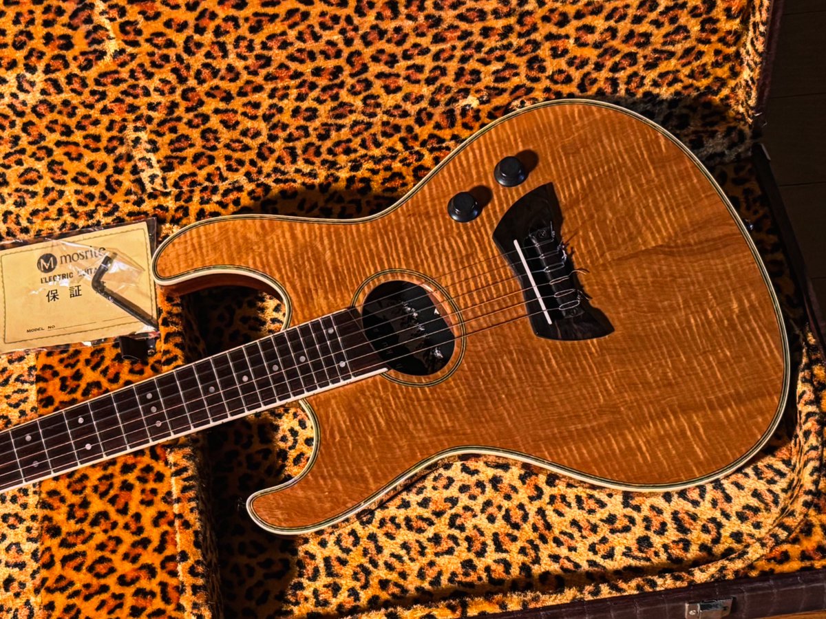 RareStockGuitar's tweet photo. モズライトのシェイプを使ったユニークなエレガット 作りも本格的です!
#mosrite #エレガット #rarestockguitars https://t.co/myQ2dYEn4R