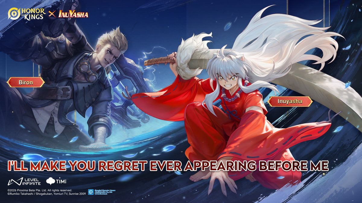 HonorOfKings's tweet photo. ⚔ Honor of Kings × Inuyasha collab skins confirmed!
Inuyasha Biron &amp; Sesshomaru Sima Yi will arrive in Hero's Gorge soon! 🔥
Let's fight together!⚔
#HonorofKings #InuYasha #HoKxInuYasha #HoK https://t.co/Ylry0657DT