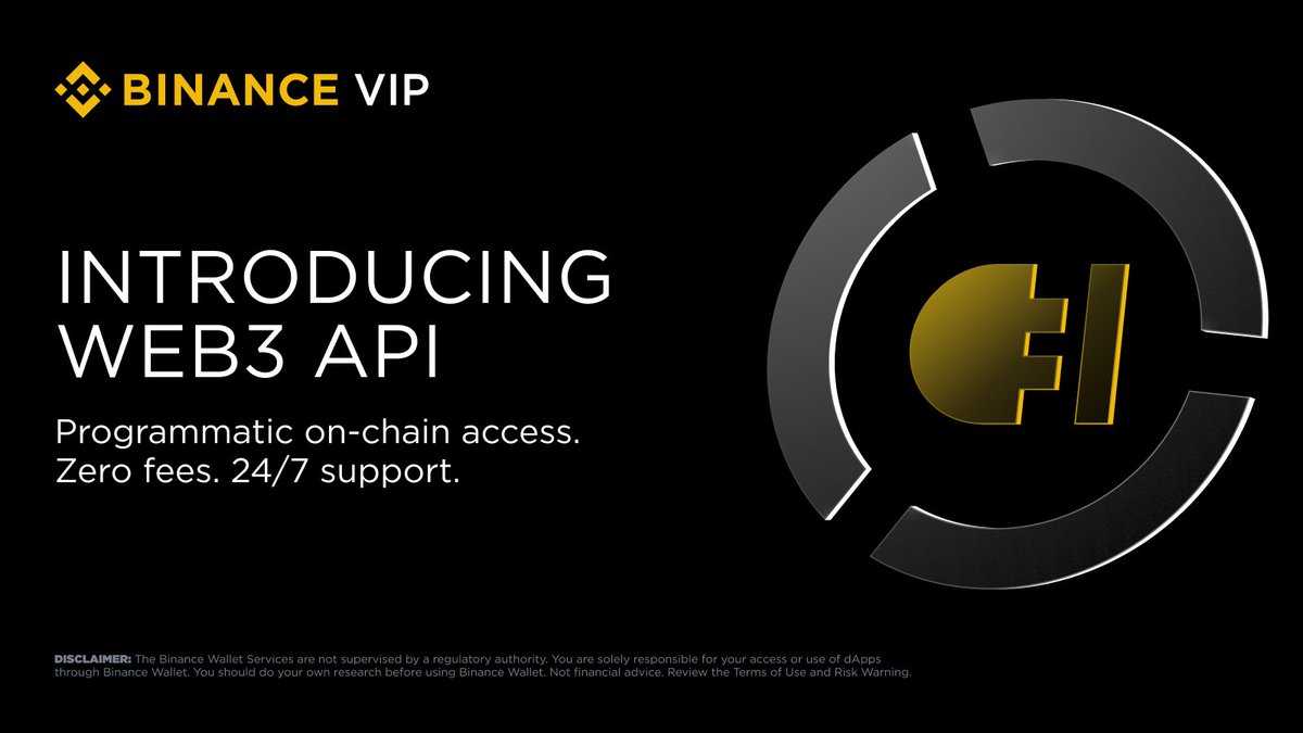 BinanceVIP's tweet photo. One integration. Full on-chain access.

Binance Wallet introduces the Web3 API, giving developers and institutions programmatic access to on-chain execution across multiple networks.

Zero service fees. Built-in MEV protection. Non-custodial.

👉 https://t.co/nCnRLljNvT https://t.co/RFNkijYNV4
