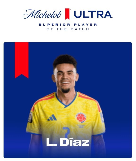 iMiaSanMia's tweet photo. OFFICIAL: Luis Díaz has been named Player of the Match 🌟 https://t.co/V1rg79hvBM
