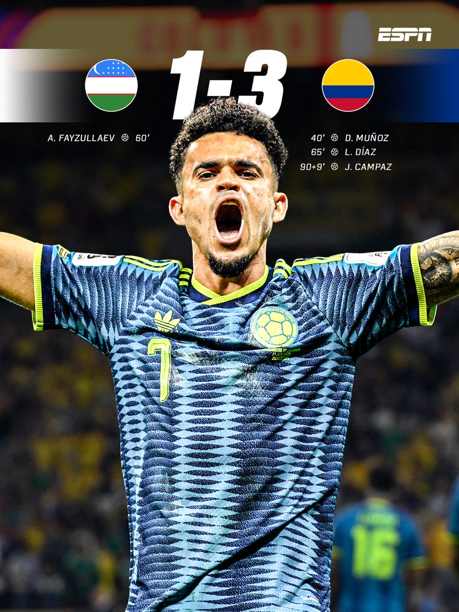 ESPNnl's tweet photo. 🇨🇴 Luis Díaz leidt Colombia met goal en assist naar zege op Oezbekistan ⚽🅰️ https://t.co/yseeoFhKXj