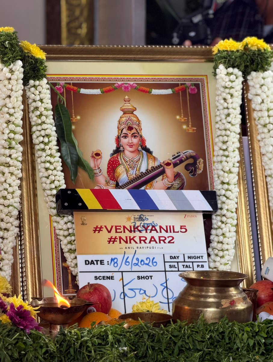 Shine_Screens's tweet photo. #VenkyAnil5 - #NKRAR2 BEGINS 😍😍😍

Watch the Grand Pooja Ceremony Live Now ❤️‍🔥❤️‍🔥❤️‍🔥

— https://t.co/F3ZmU8IQaq

Victory @VenkyMama @NANDAMURIKALYAN @AnilRavipudi @gvprakash @sahugarapati7 @YoursSKrishna @Shine_Screens @ZeeStudios_ @SureshProdns @zeestudiossouth @girishjohar #AmeetBhuvan @IamDivyaVijay